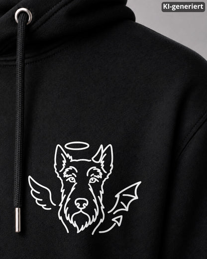 KI-generiertes Detailbild – Halo & Horns - Scottish Terrier