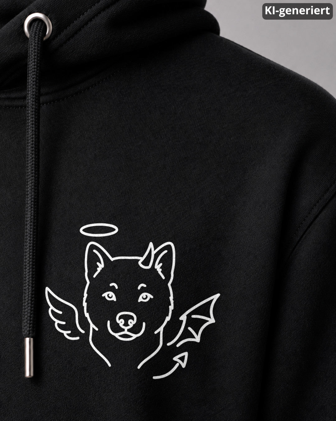 KI-generiertes Detailbild – Halo & Horns - Shiba Inu