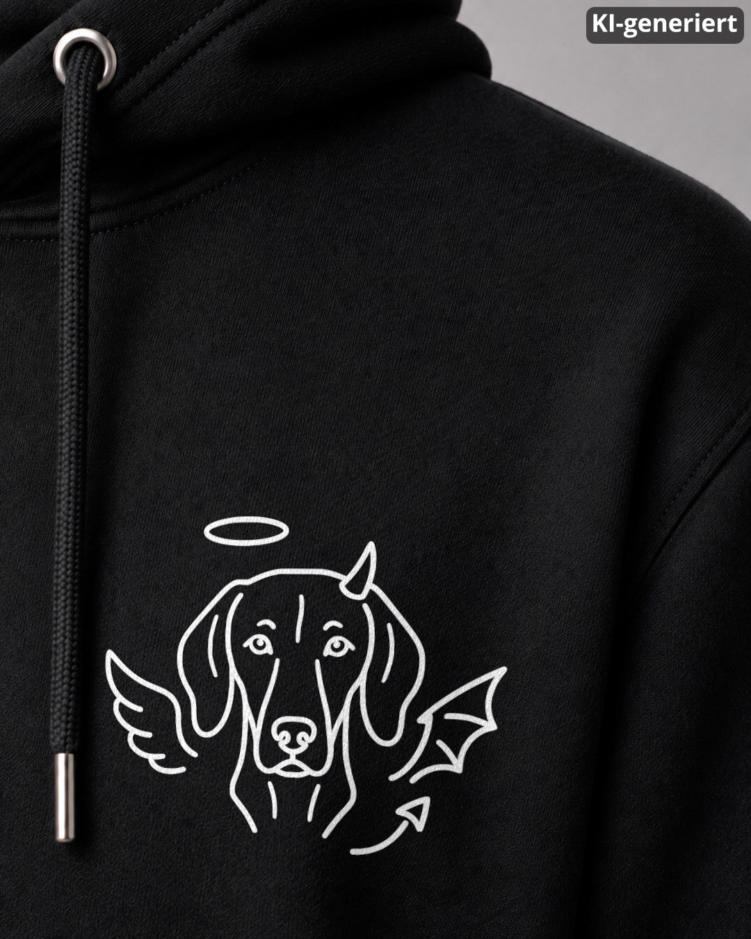KI-generiertes Detailbild – Halo & Horns - Weimaraner