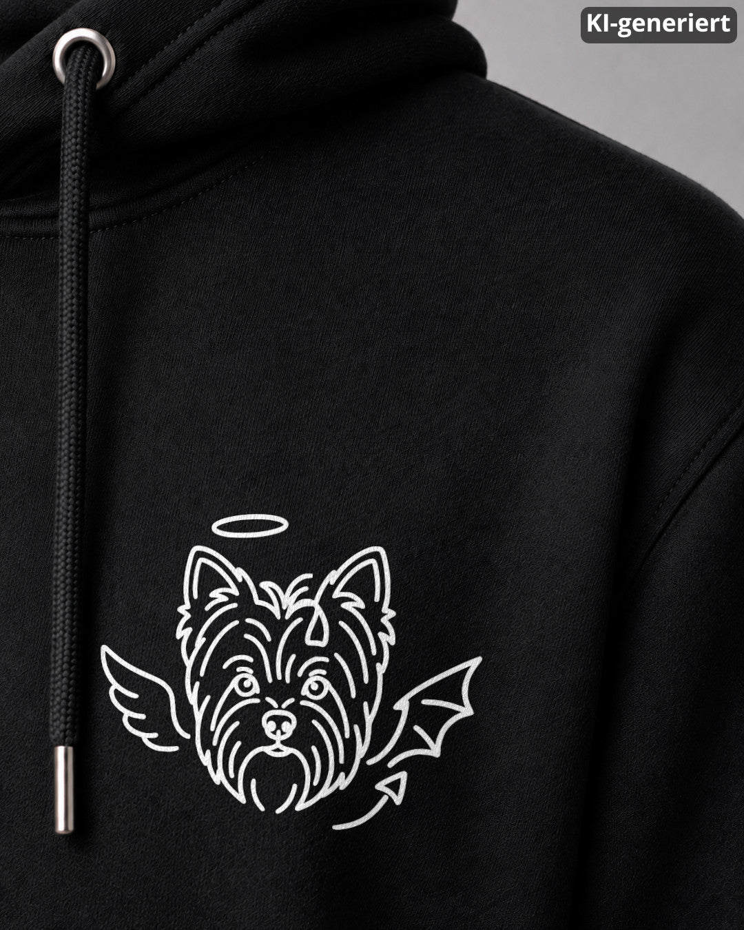 KI-generiertes Detailbild – Halo & Horns - Yorkshire Terrier