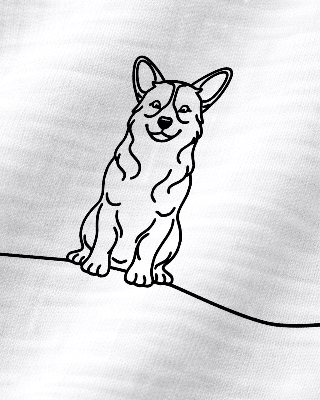 Detailbild - Line Art - Hund mit Herz - Corgi