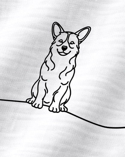 Detailbild - Line Art - Hund mit Herz - Corgi