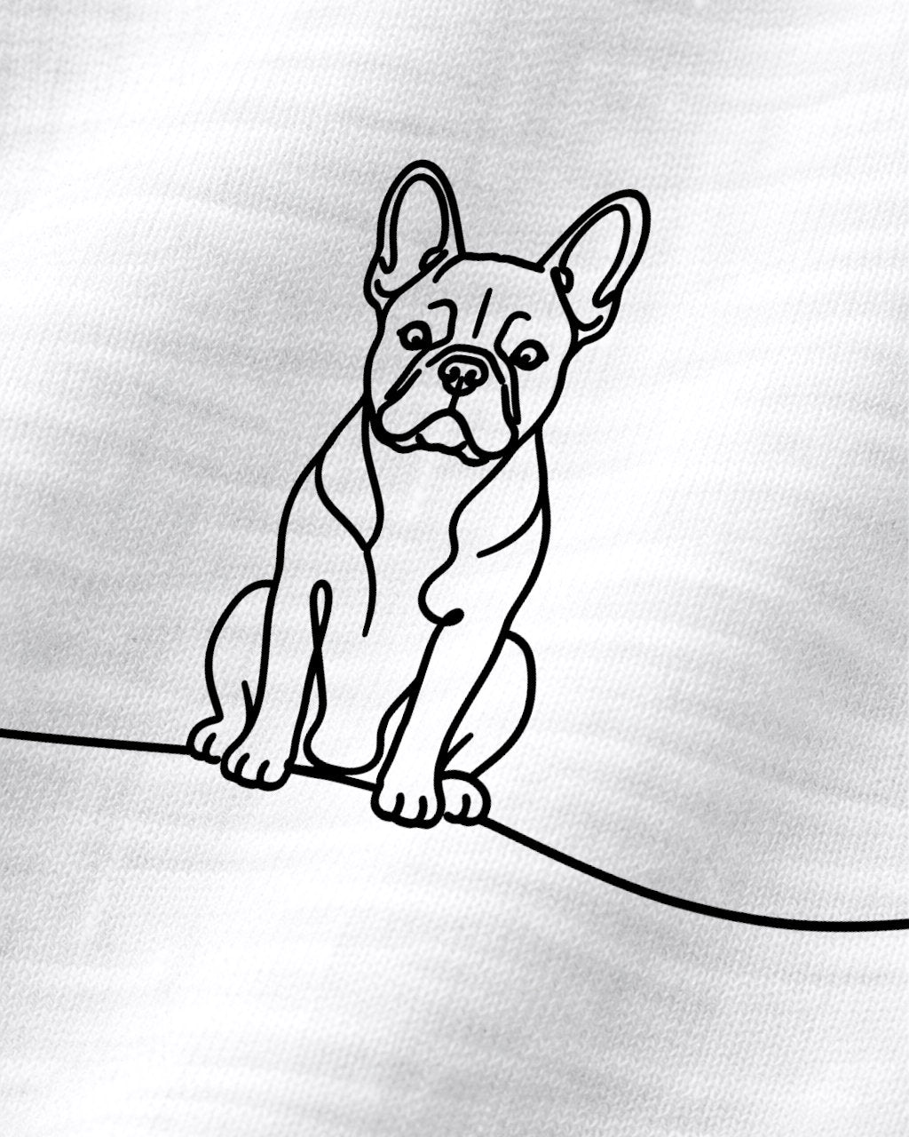 Detailbild - Line Art - Hund mit Herz - Französische Bulldogge