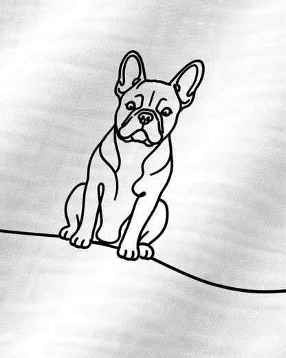 Detailbild - Line Art - Hund mit Herz - Französische Bulldogge