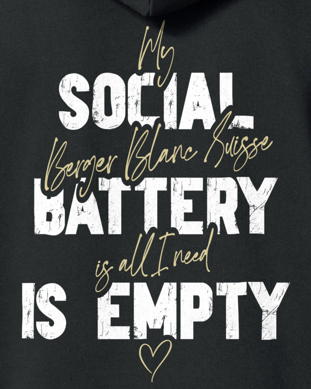 Detailbild – Social Battery Is Empty - Weißer Schäferhund