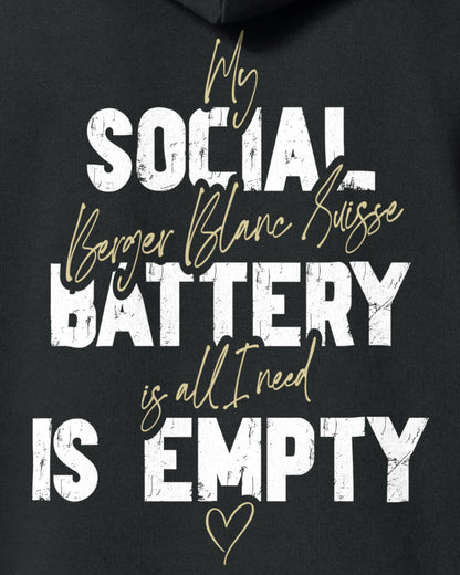 Detailbild – Social Battery Is Empty - Weißer Schäferhund