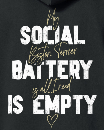 Detailbild – Social Battery Is Empty - Boston Terrier