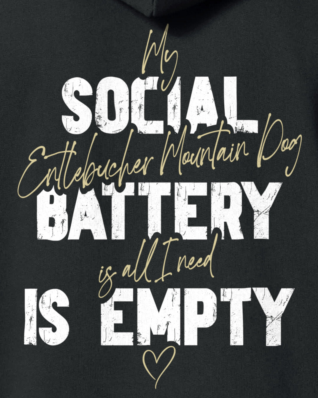 Detailbild – Social Battery Is Empty - Entlebucher Sennenhund