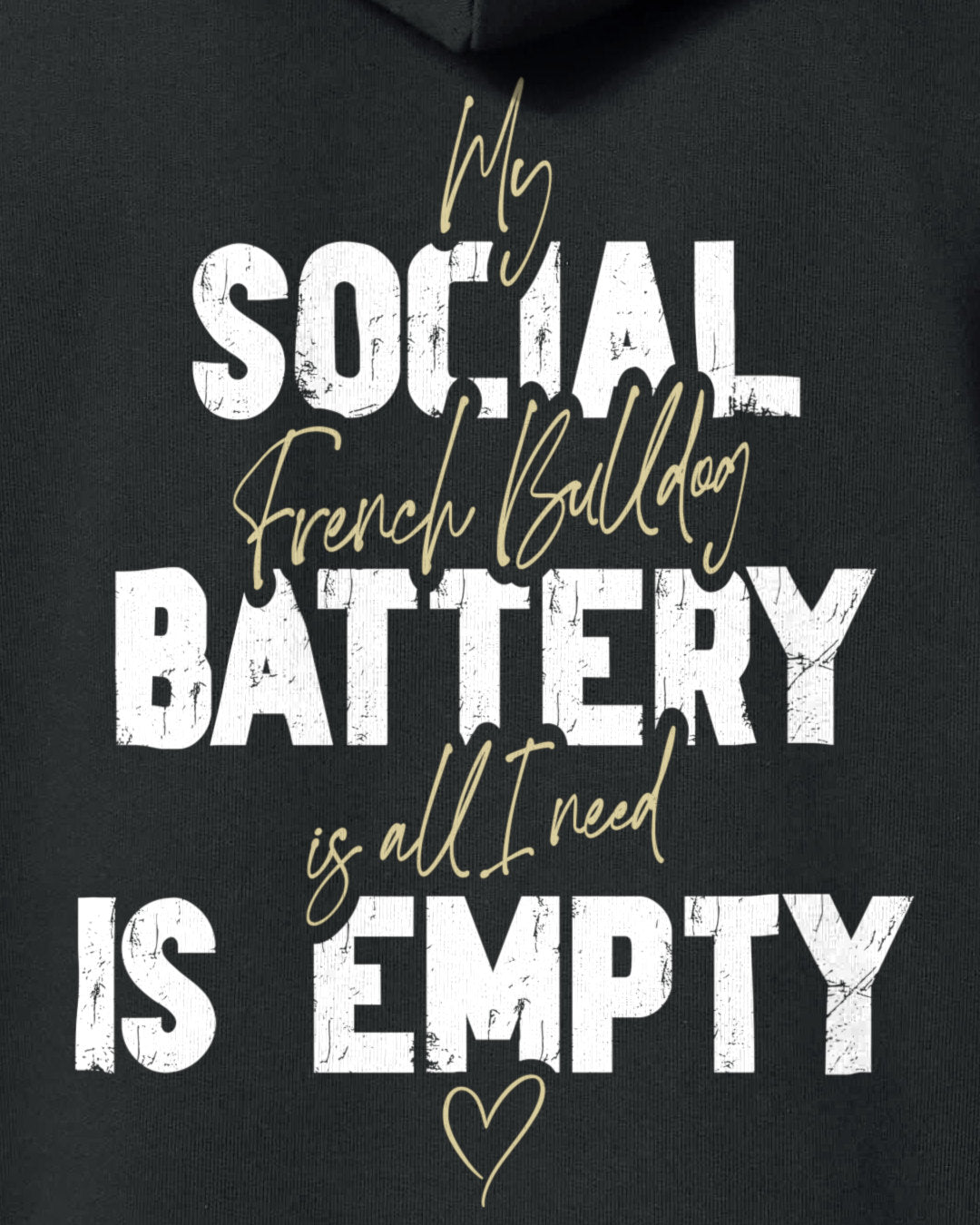 Detailbild – Social Battery Is Empty - Französische Bulldogge
