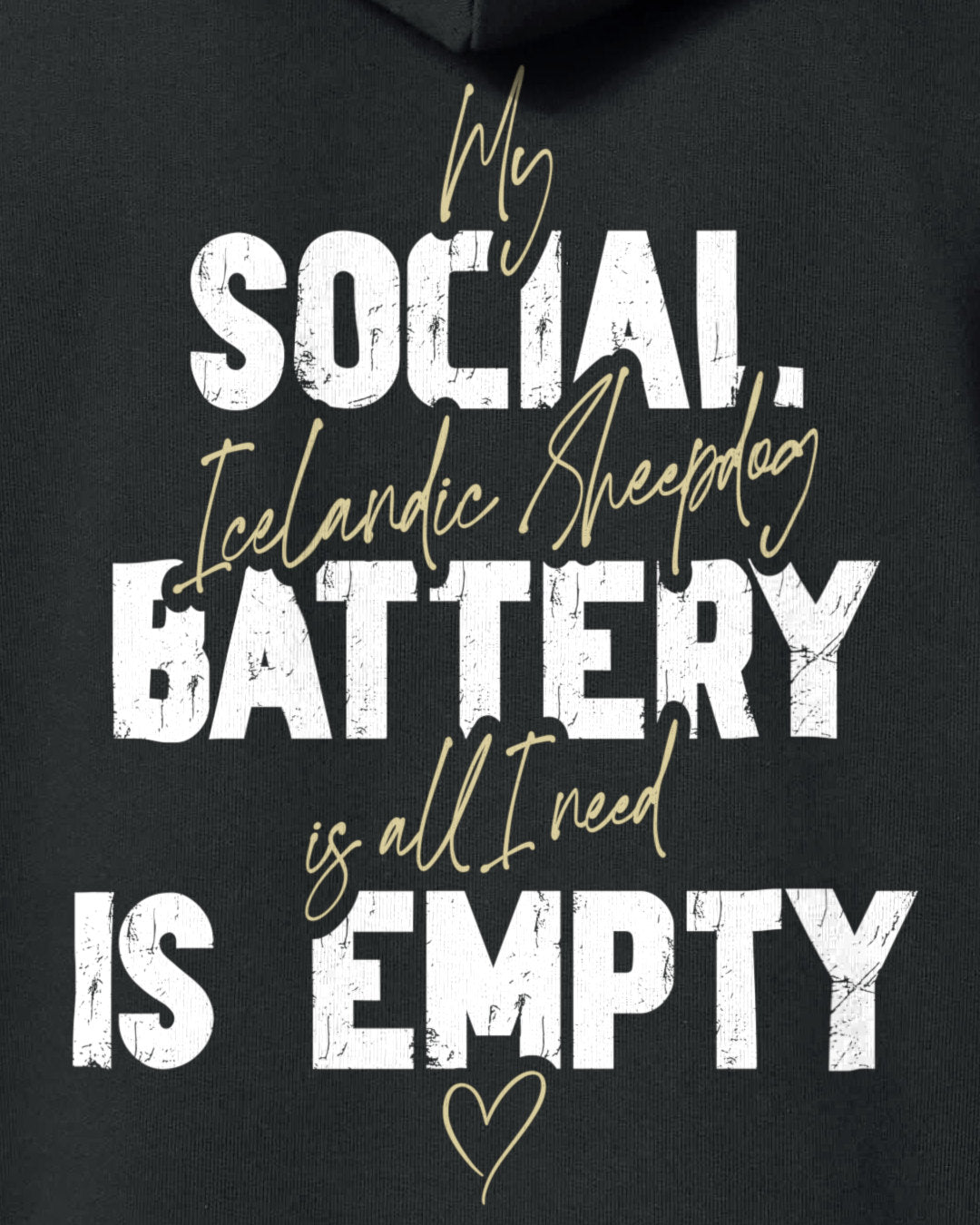 Detailbild – Social Battery Is Empty - Islandhund