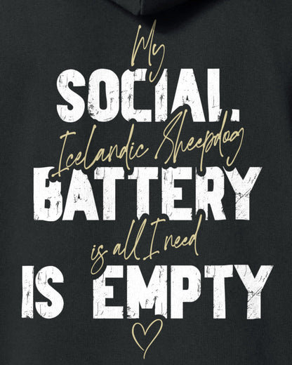 Detailbild – Social Battery Is Empty - Islandhund