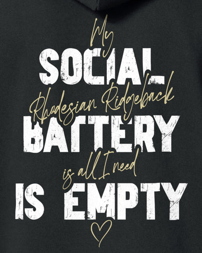 Detailbild – Social Battery Is Empty - Rhodesian Ridgeback