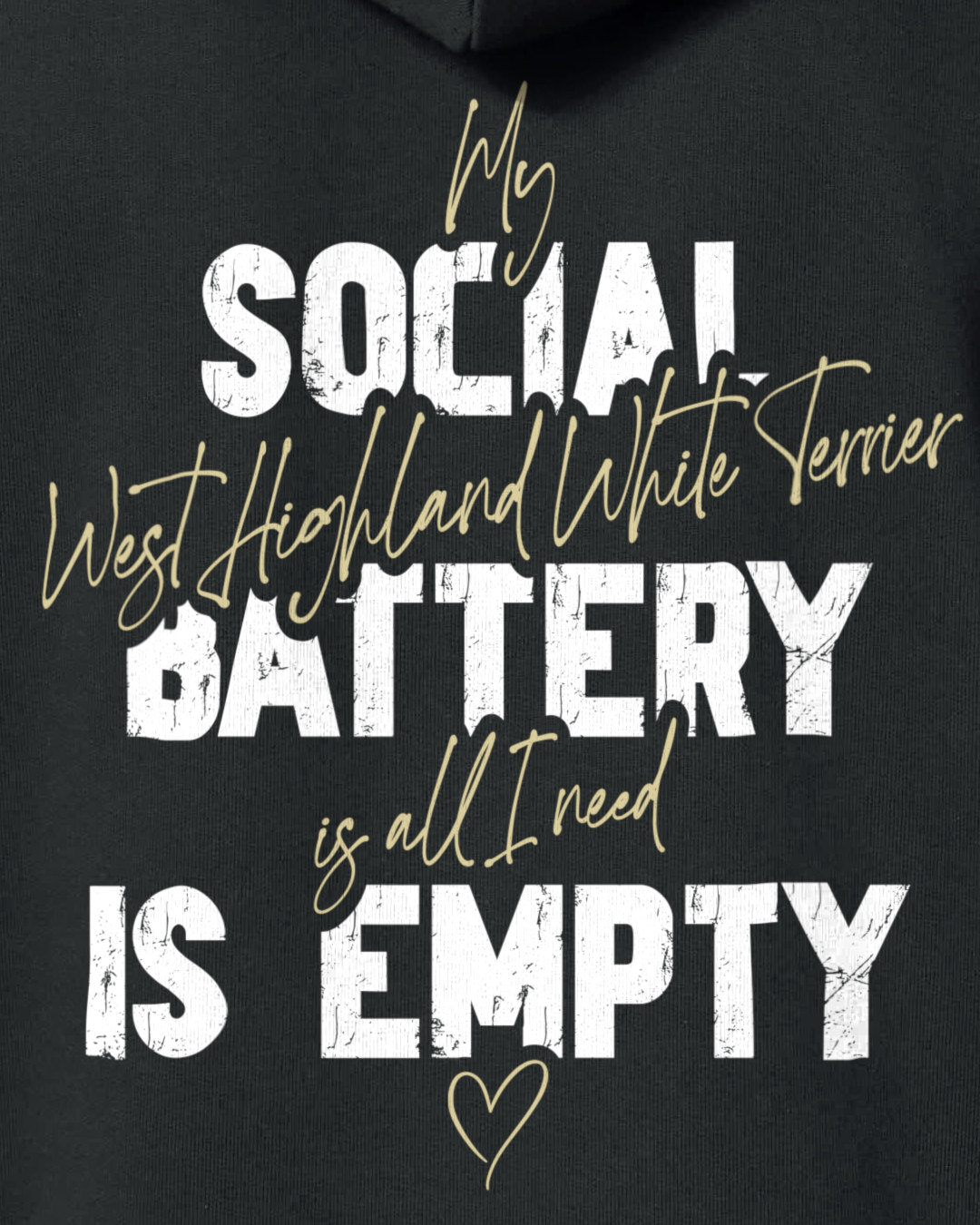 Detailbild – Social Battery Is Empty - West Highland White Terrier
