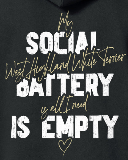 Detailbild – Social Battery Is Empty - West Highland White Terrier