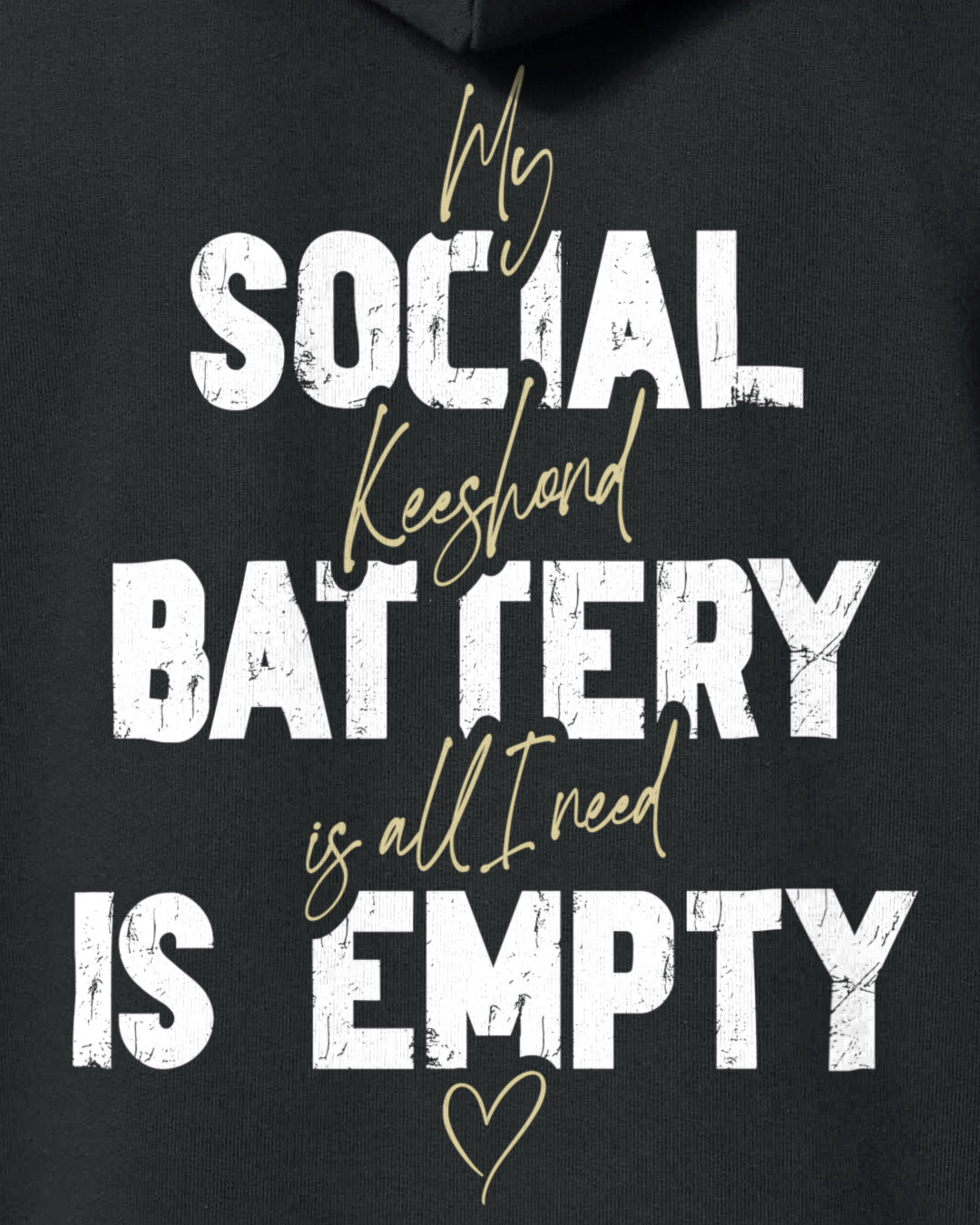 Detailbild – Social Battery Is Empty - Wolfsspitz