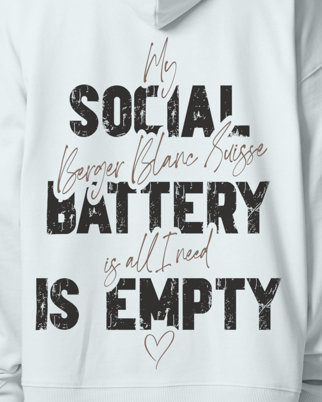 Detailbild – Social Battery Is Empty - Weißer Schäferhund
