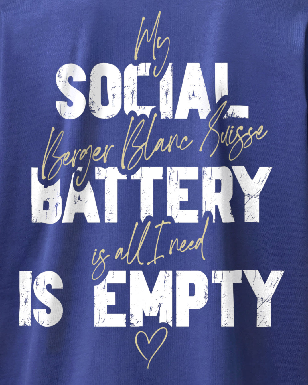 Detailbild – Social Battery Is Empty - Weißer Schäferhund