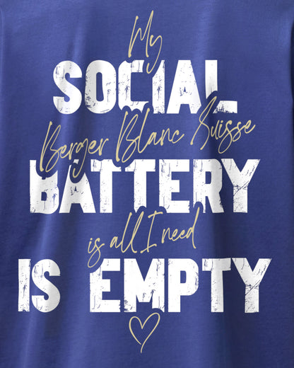 Detailbild – Social Battery Is Empty - Weißer Schäferhund