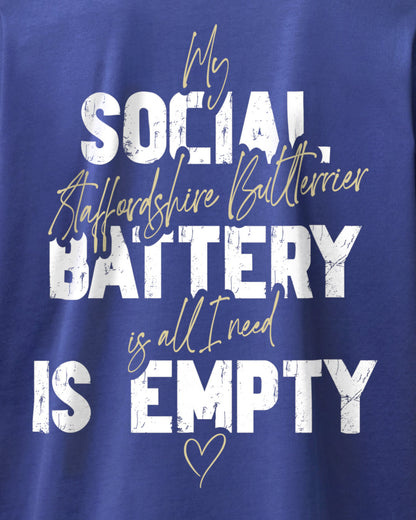 Detailbild – Social Battery Is Empty - Staffordshire Bullterrier