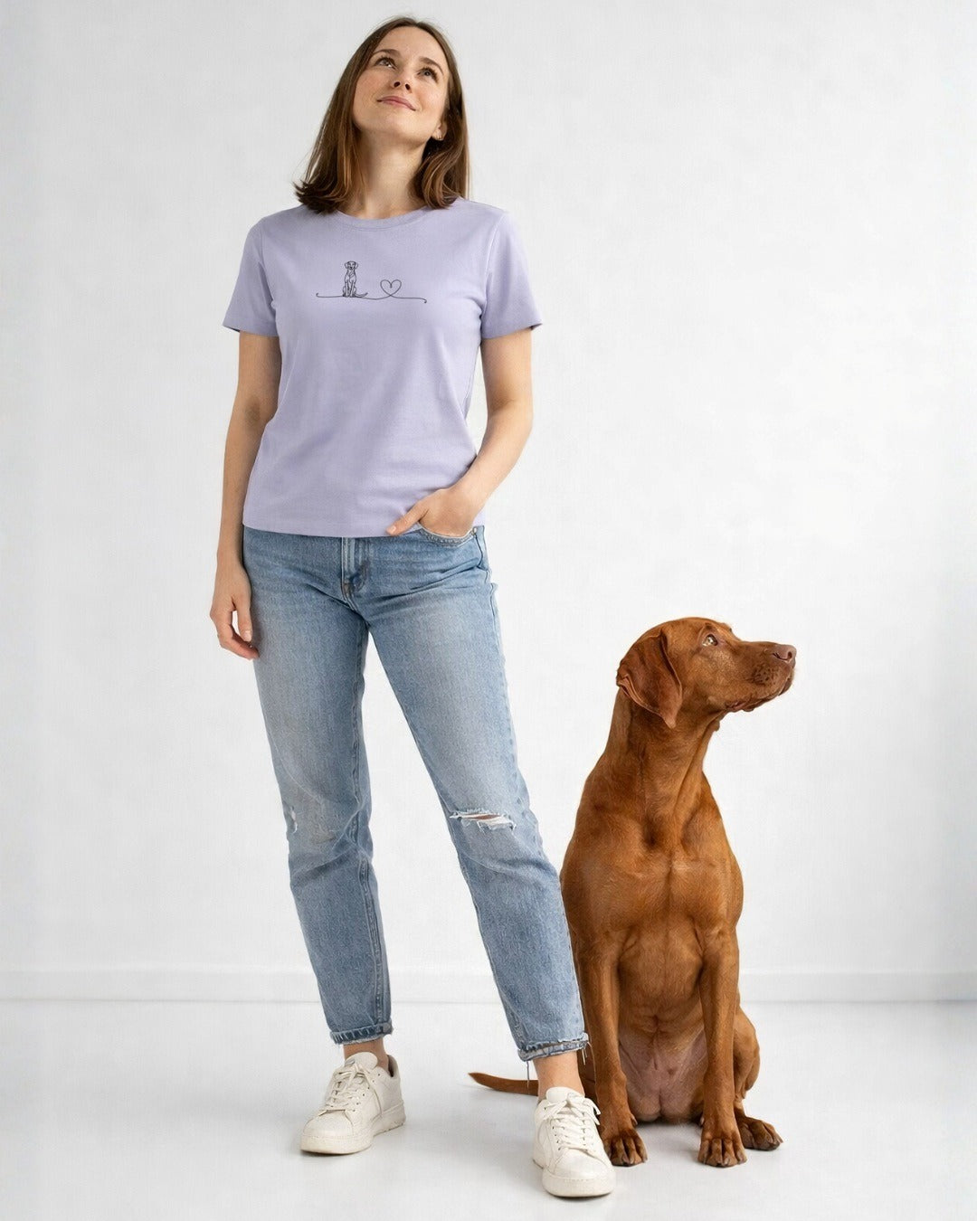 Line Art - Vizsla mit Herz - Model - Beispiel