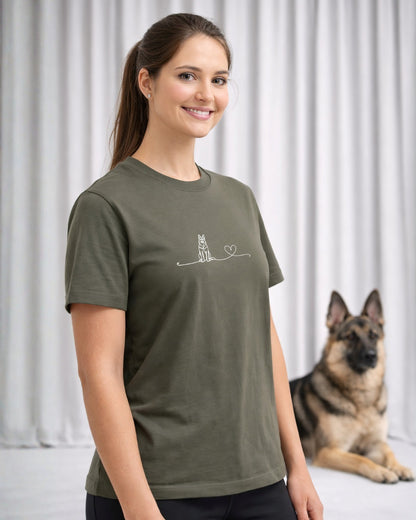 Line Art - Deutscher Schäferhund mit Herz - Model - Beispiel
