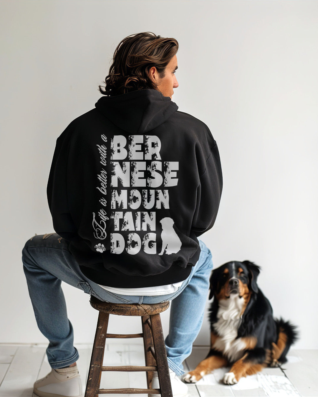 Life is better with a Bernese Mountain Dog - Organic Oversize Hoodie
