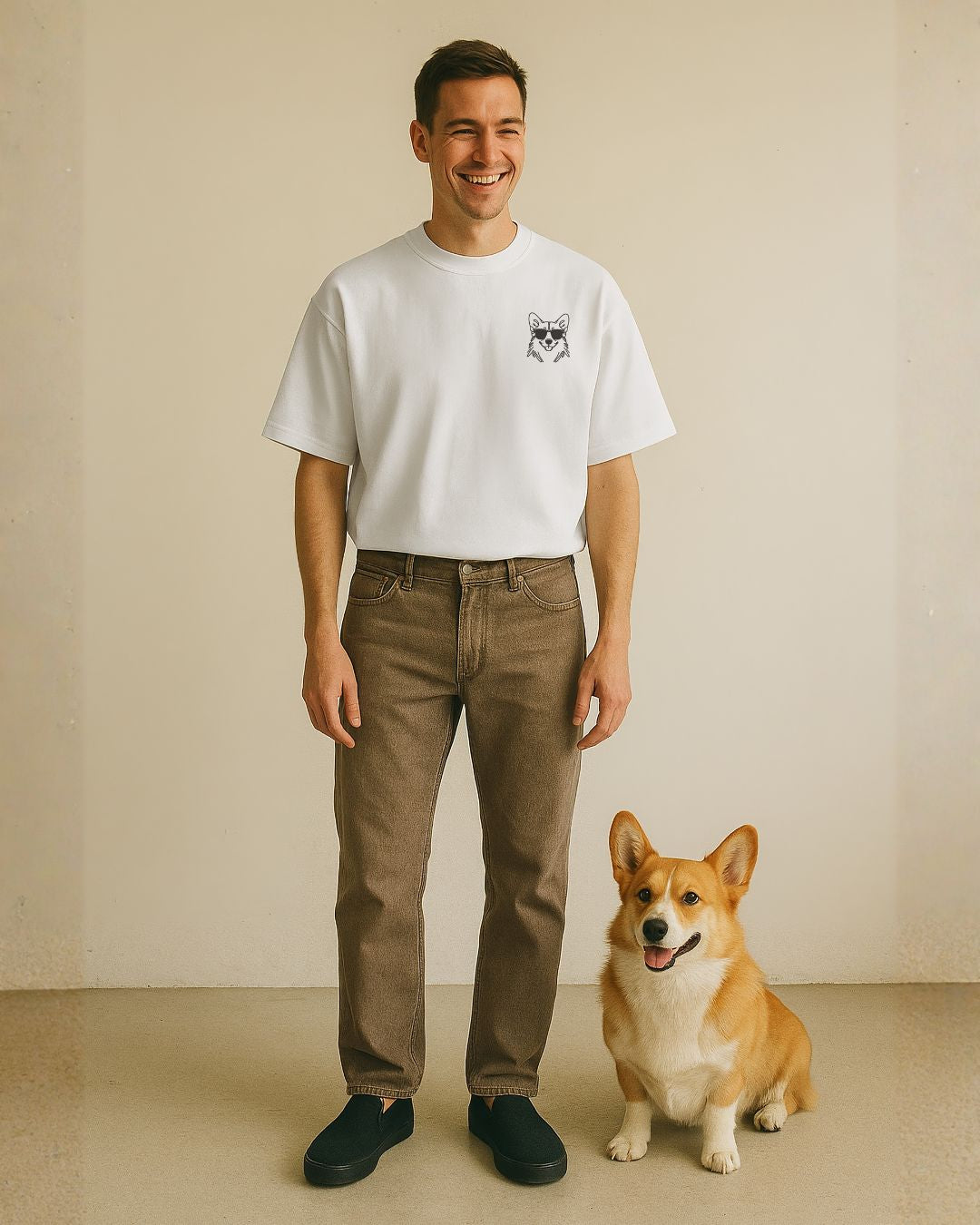 Line Art - Cooler Corgi - Model - Beispiel