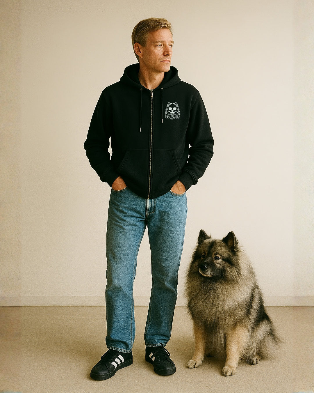 Line Art - Cooler Wolfsspitz - Model - Beispiel