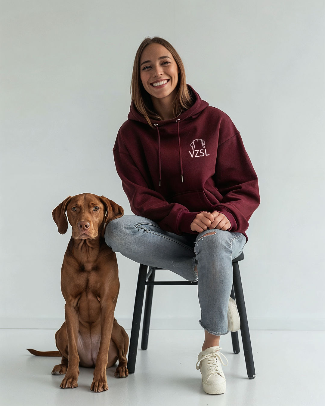 Hoodie mit Beispiel-Brustemblem Metaplasmus für Vizsla-Besitzer