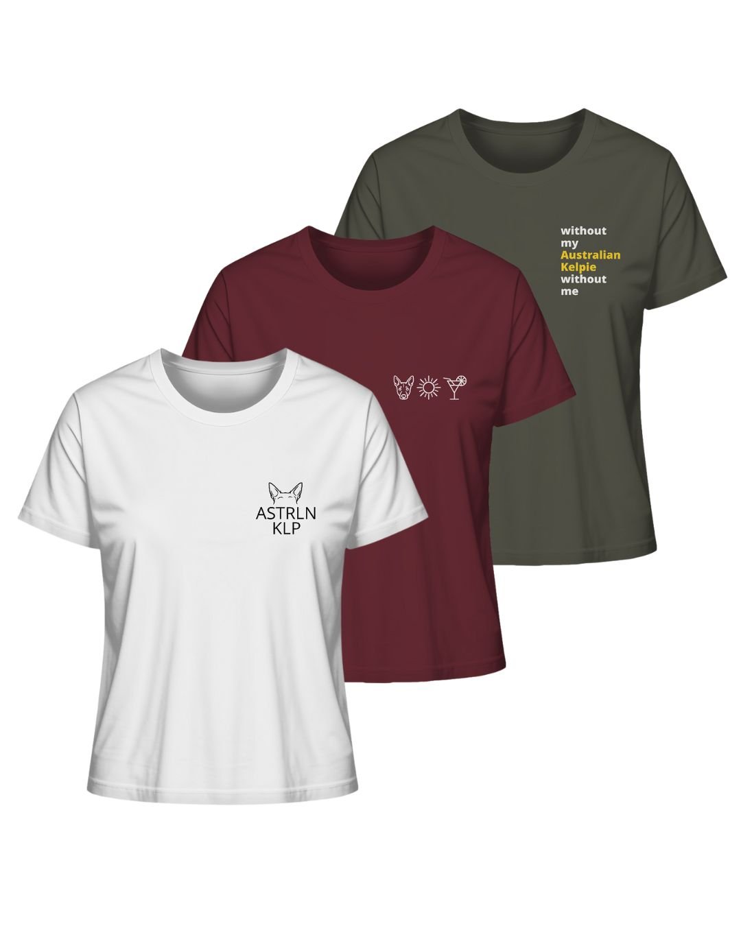 Brustemblem-Set (Damen-Shirts) | Australian Kelpie | Bundle