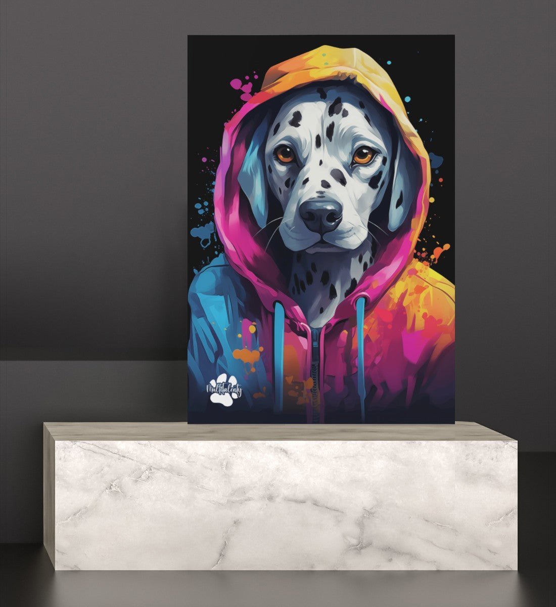 Dalmatiner mit Kapuze - Leinwand 30x45cm - Multitalenty