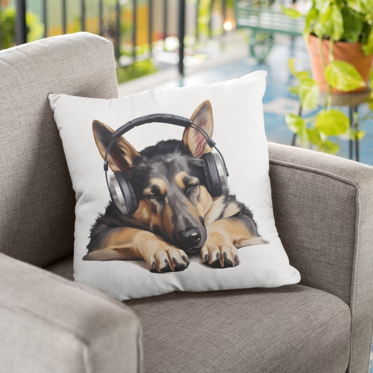 Kopfhörer Deutscher Schäferhund - Kissen 40x40cm - Multitalenty