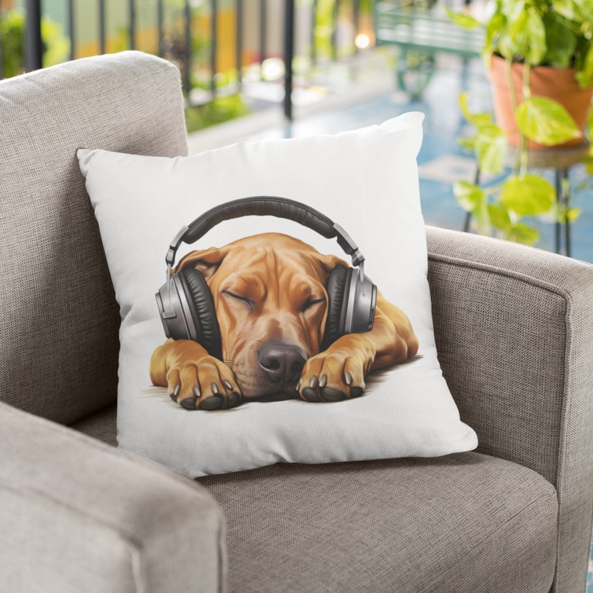 Kopfhörer Rhodesian Ridgeback - Kissen 40x40cm - Multitalenty