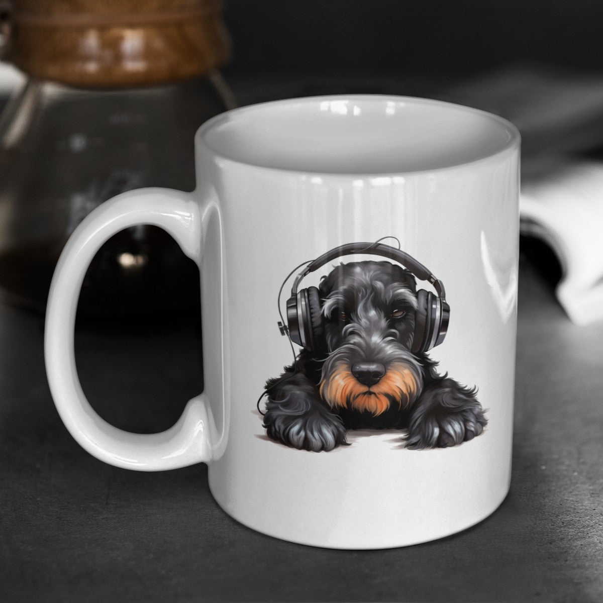Kopfhörer Schnauzer - Tasse glossy - Multitalenty