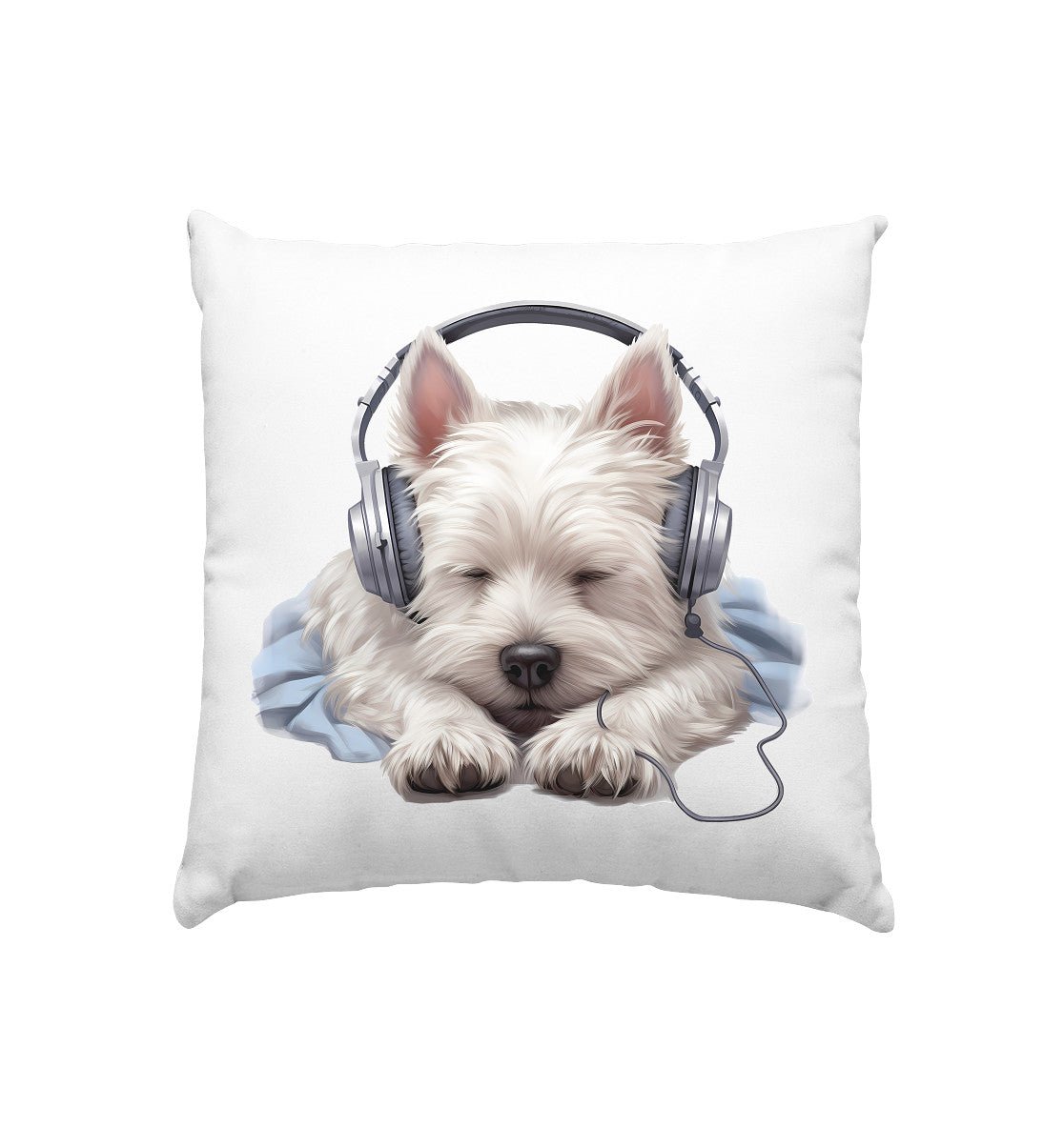 Kopfhörer Westie - Kissen 40x40cm - Multitalenty