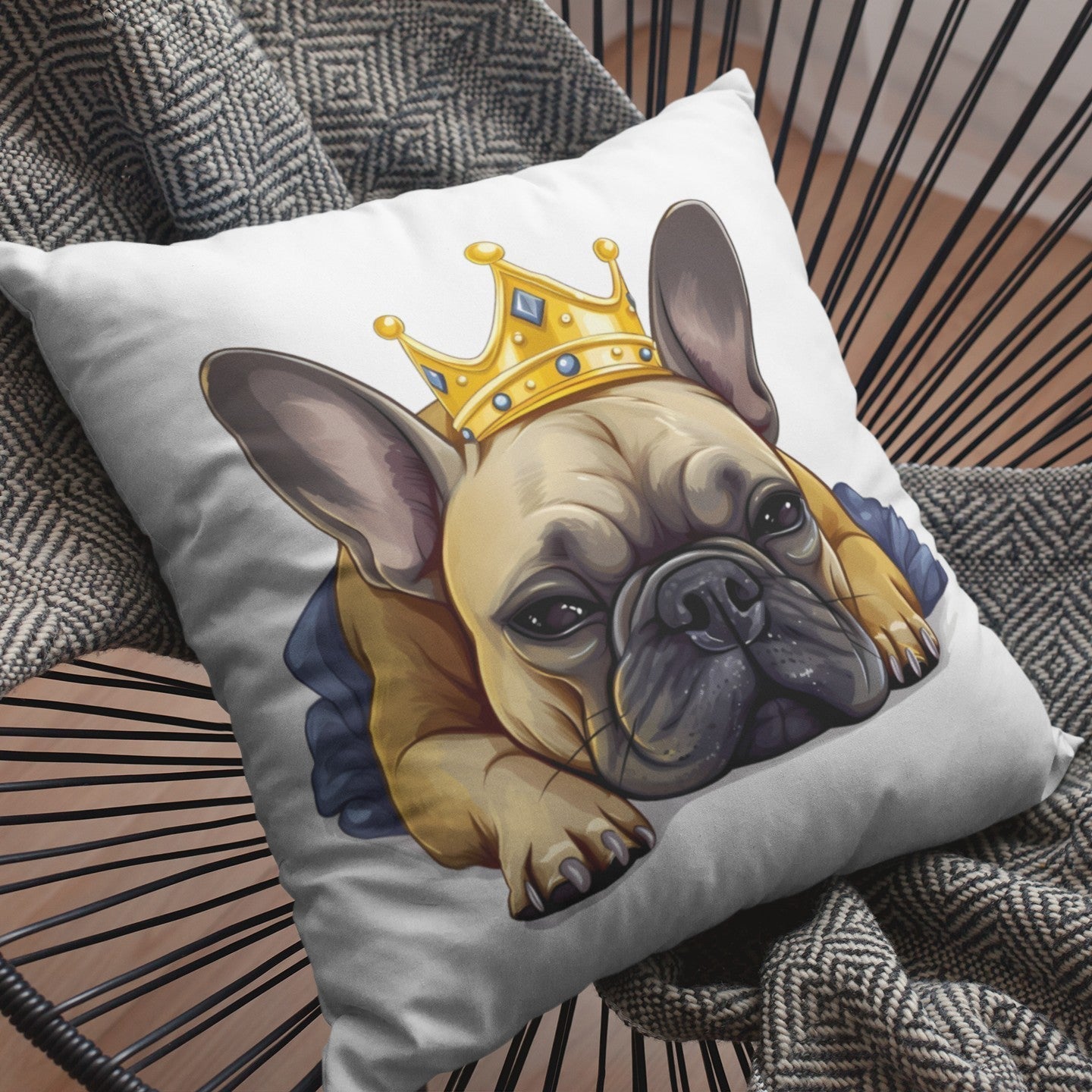 Schlafende Französische Bulldogge - Kissen 40x40cm - Multitalenty