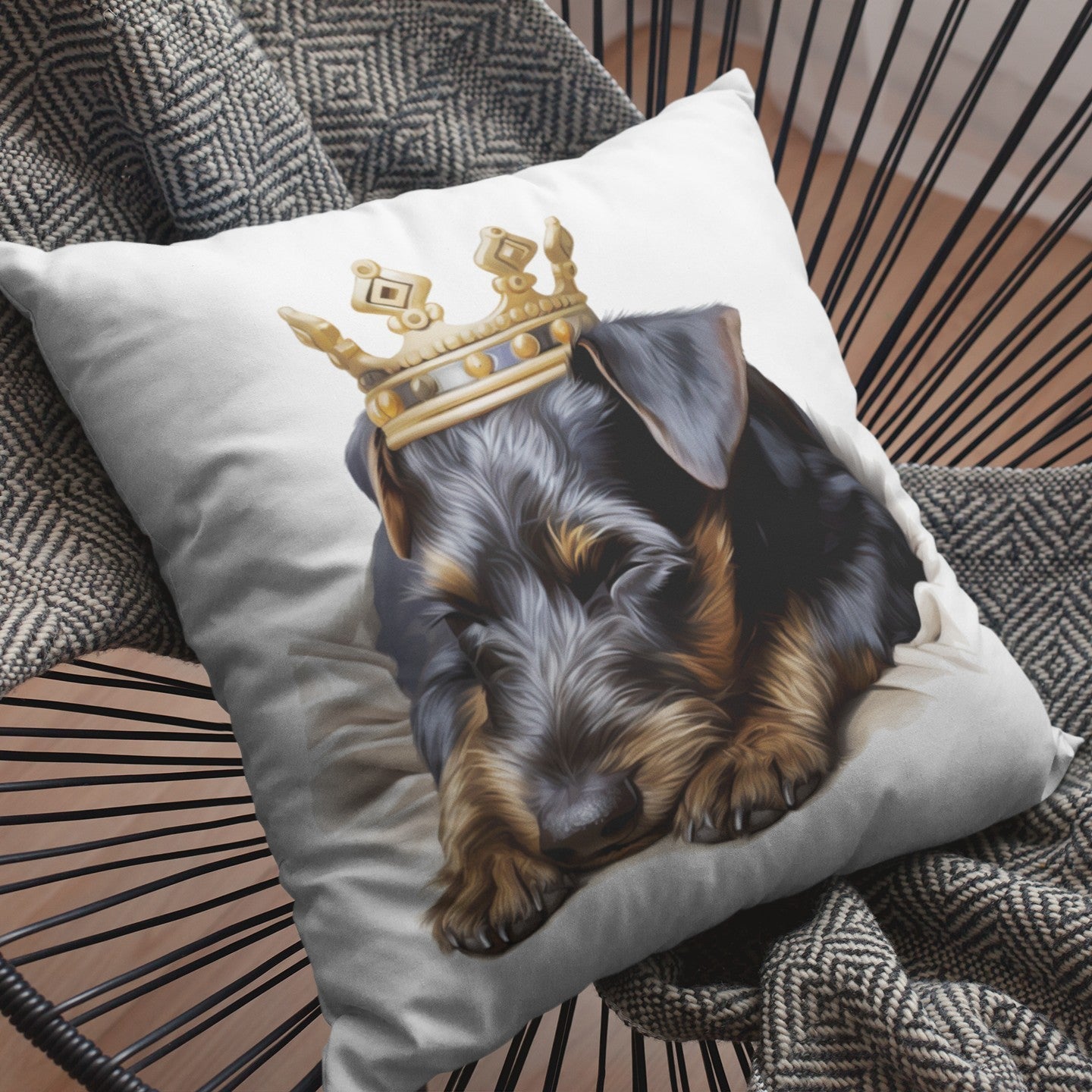 Schlafender Deutscher Jagdterrier - Kissen 40x40cm - Multitalenty