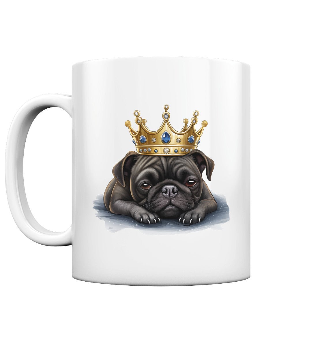 Schlafender Mops schwarz - Tasse glossy - Multitalenty