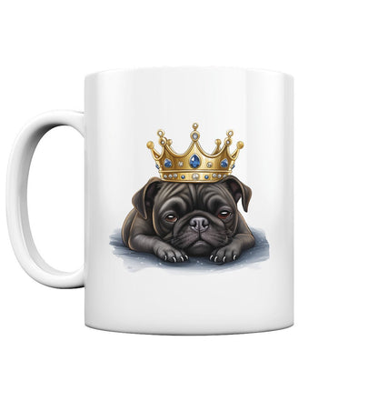 Schlafender Mops schwarz - Tasse glossy - Multitalenty