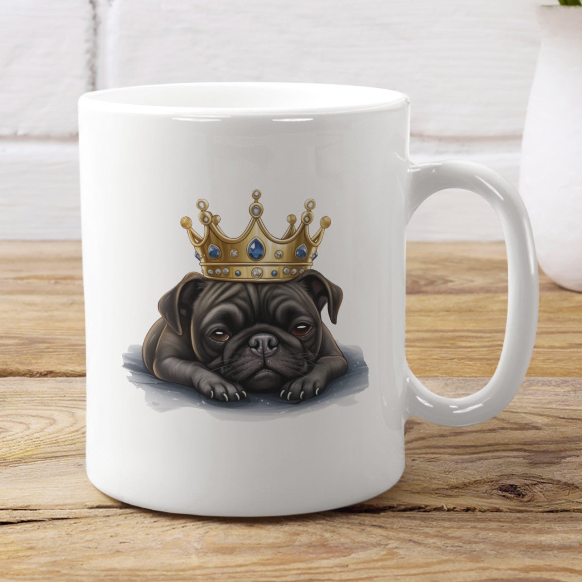 Schlafender Mops schwarz - Tasse glossy - Multitalenty